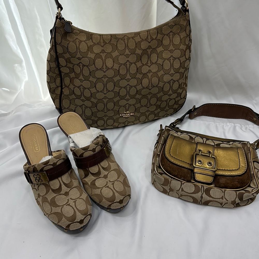 COACH BUNDLE TWO BAGS AND PAIR OF SHOES
